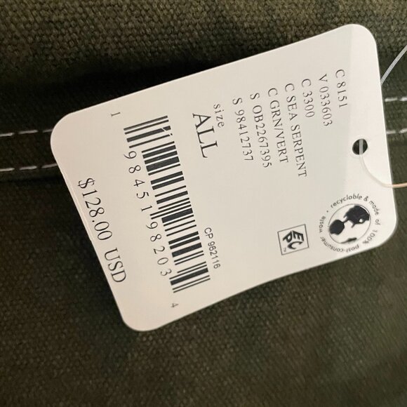 Free People Been There Badge Patch Canvas Tote Bag Sea Serpent Green NEW $128 - Picture 6 of 12